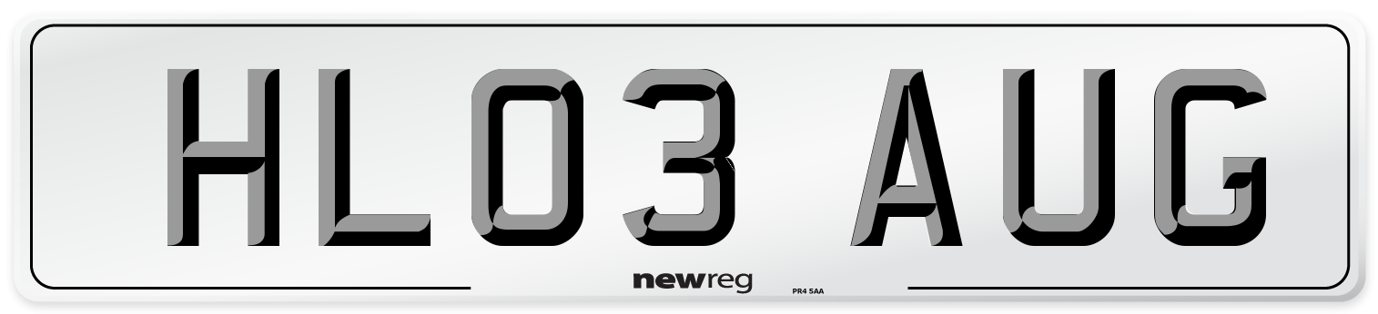 HL03 AUG Number Plate from New Reg